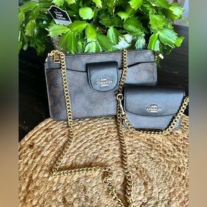 Coach, sling bag and debit card